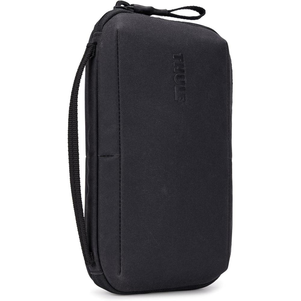imageThule Aion Travel Organizer  2in1 Pouch Includes Travel Wallet and Electronics Bag  RFID Blocking Zipper Pouch  Internal Pockets to Stay Organized  100 Recycled Waxed PFCFree FabricBlack