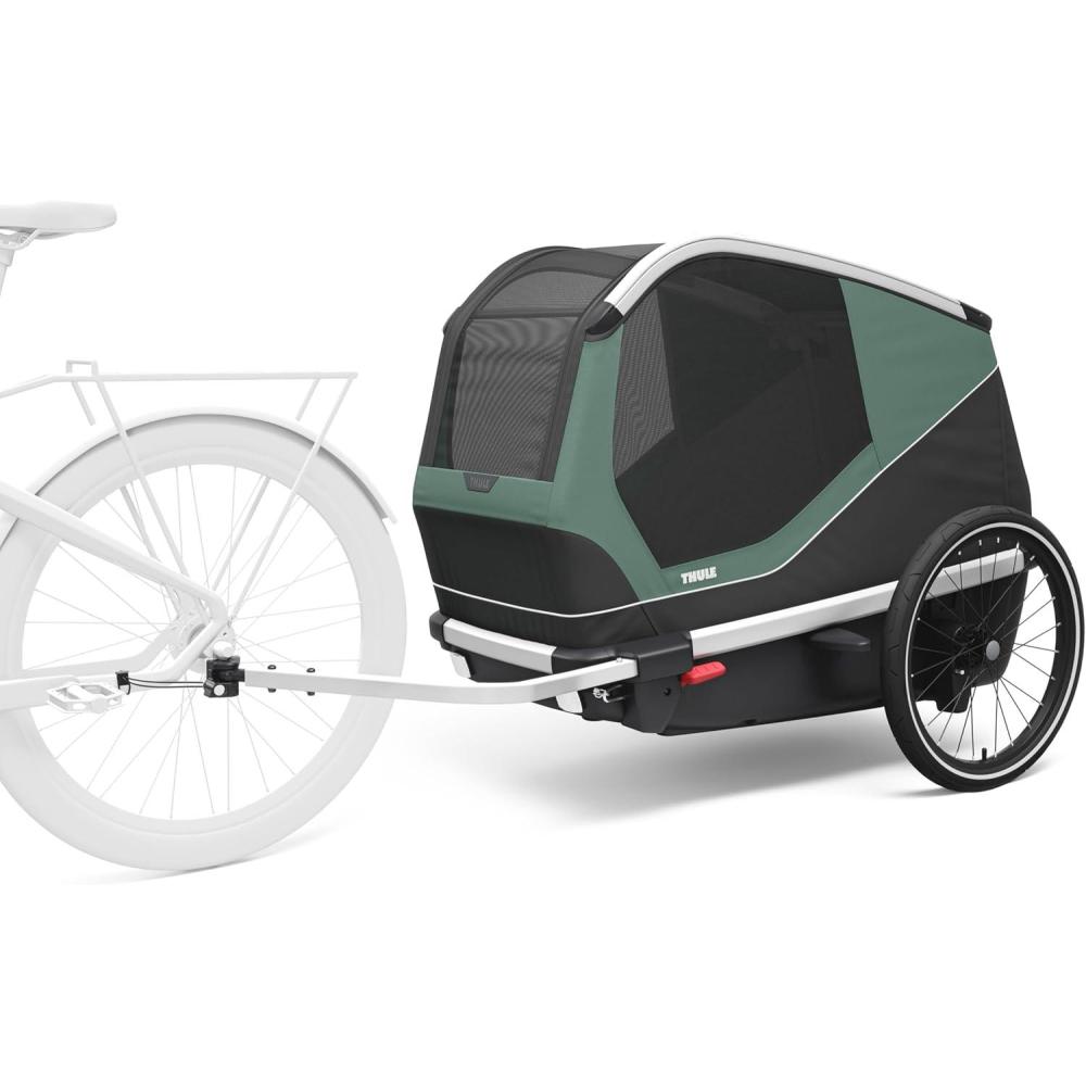 imageThule Bexey pet Bike Trailer  Carrier for Small ampamp Large Sized Dogs  Foldable Design  Easy to Connect to Bike  Padded Interior  Converts into Travel Crate  Durable MaterialsLarge