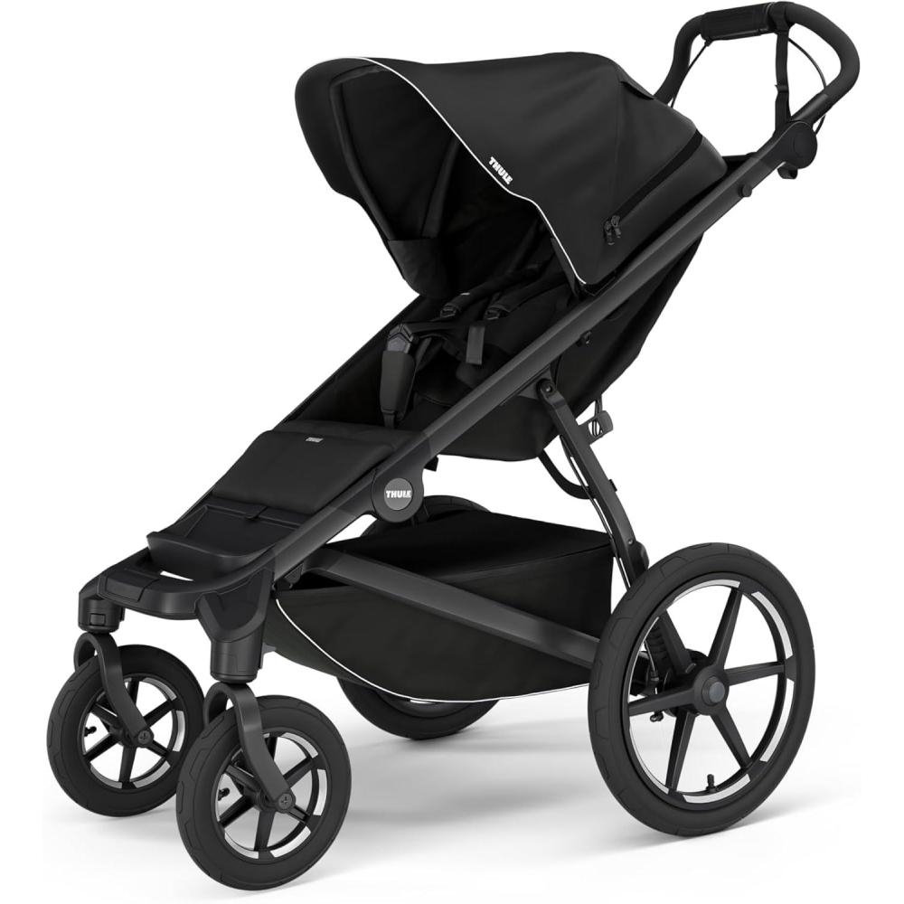 imageThule Urban Glide 4Wheel Single Child AllTerrain Stroller FullSuspension System AirFilled Tires Upright seat with Adjustable Recline and Builtin Leg Rest Baby StrollerBlack