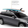 Thule Compass Kayak and SUP roof rack – Carries 2 kayaks or 2 SUPs – J-style carrier – Universal mounting hardware included – Fits 36″ wide kayaks and SUPs – 130lb weight limit