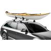 Thule DockGrip – Carries up to 36″ wide kayaks and SUPs – Fits all hull shapes – Fits most roof rack cross bars – Kayak roof rack – Stand up paddleboard compatible – 85lb weight capacity