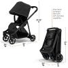 Thule Shine baby stroller, Full-size stroller features, Compact and lightweight design, Reversible seat, Spacious storage basket, Adjustable leg rest, Easy one-hand fold(Black/Black)