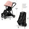 Thule Shine baby stroller, Full-size stroller features, Compact and lightweight design, Reversible seat, Spacious storage basket, Adjustable leg rest, Easy one-hand fold(Black/Misty Rose)
