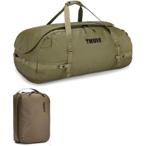 Thule Chasm Duffel bag, Weather-resistant materials, Easy packing, Converts to backpack, Internal pockets, Travel-ready(Olivine Bundle -Duffel Bag & Gear Cube)