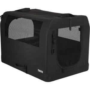 Thule Collapsible Dog Kennel Size Medium – Easy to Assemble – Mesh Doors for Easy Access – Zippered Panel – Folds Down Easily(Large)