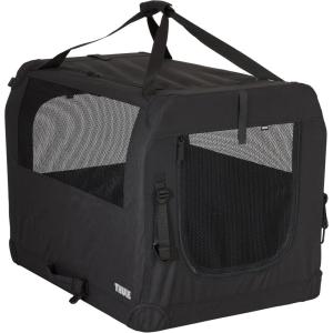 Thule Collapsible Dog Kennel Size Medium – Easy to Assemble – Mesh Doors for Easy Access – Zippered Panel – Folds Down Easily(Medium)