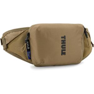 Thule Hip Hydration Hip Pack – Soft Zippered Phone Pocket – External Elastic Pockets – Inner Pockets for Organization – Reflective Details and taillight Loop(Faded khaki)