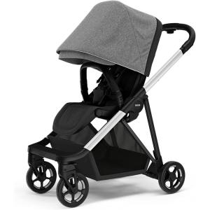 Thule Shine baby stroller, Full-size stroller features, Compact and lightweight design, Reversible seat, Spacious storage basket, Adjustable leg rest, Easy one-hand fold(Aluminum/Grey Melange)